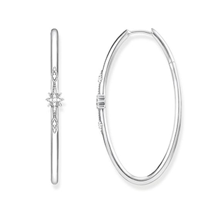 THOMAS SABO HOOP EARRINGS ROYALTY WHITE